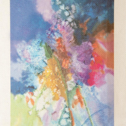 DIY Cross stitch kit with a printed canvas "Grass"