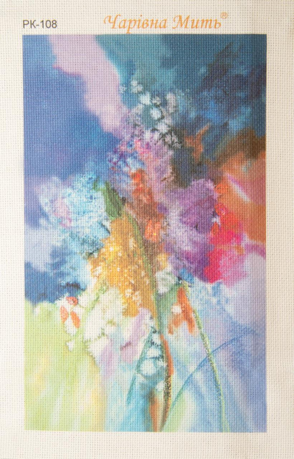 DIY Cross stitch kit with a printed canvas 