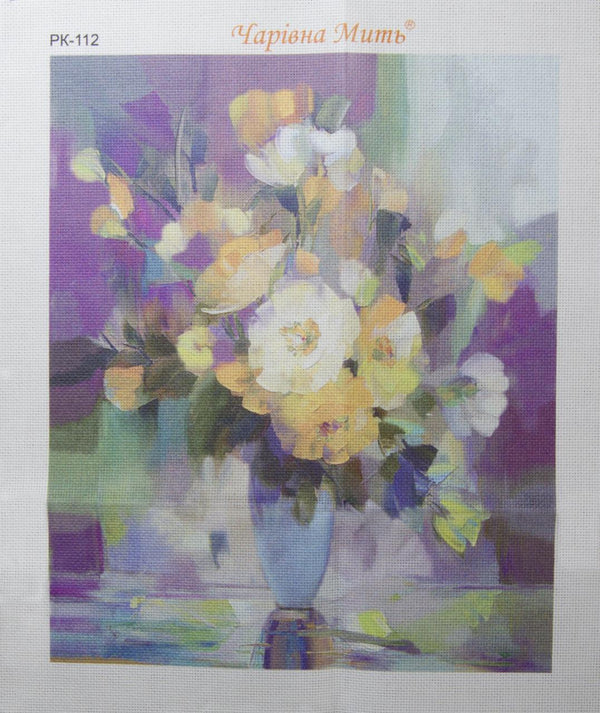 DIY Cross stitch kit with a printed canvas 