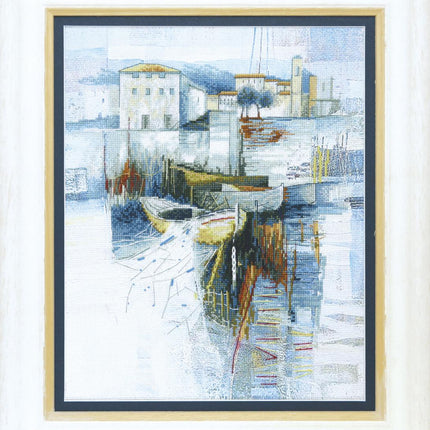 DIY Cross stitch kit with a printed canvas "Mooring"