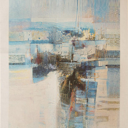 DIY Cross stitch kit with a printed canvas "Mooring"