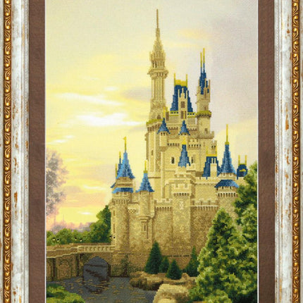 DIY Cross stitch kit with a printed canvas "Palace for the princess"