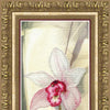 DIY Cross stitch kit with a printed canvas "Pink orchid"