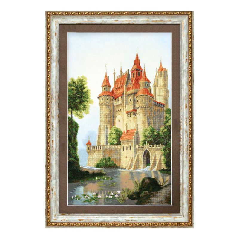 DIY Cross stitch kit with a printed canvas "Palace for prince"