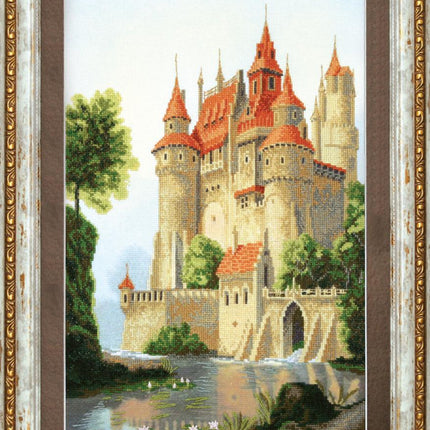 DIY Cross stitch kit with a printed canvas "Palace for prince"