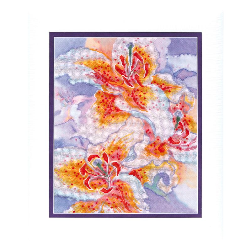 DIY Cross stitch kit with a printed canvas "Summer heat"