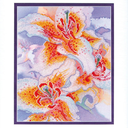DIY Cross stitch kit with a printed canvas "Summer heat"