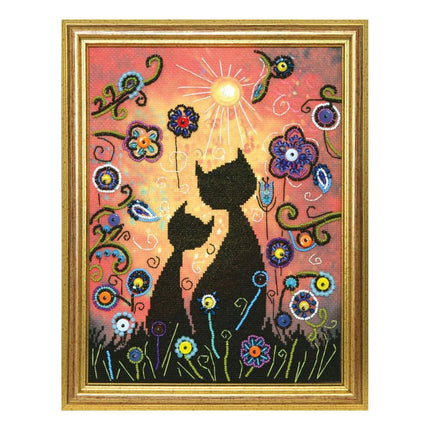 DIY Cross stitch kit with a printed canvas "Hot midday"