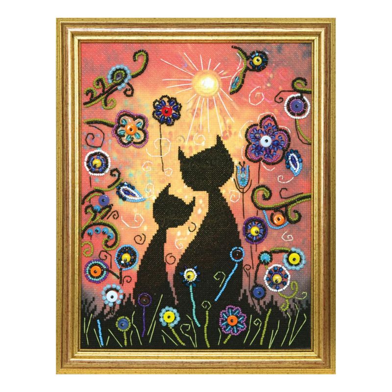 DIY Cross stitch kit with a printed canvas "Hot midday"