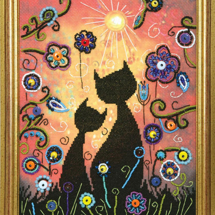 DIY Cross stitch kit with a printed canvas "Hot midday"