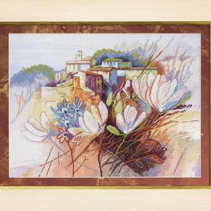 DIY Cross stitch kit with a printed canvas "Steppe aroma"