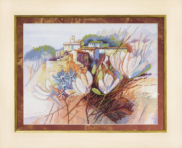 DIY Cross stitch kit with a printed canvas 