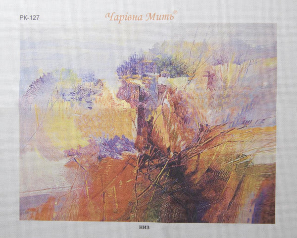 DIY Cross stitch kit with a printed canvas 