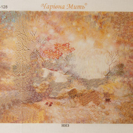 DIY Cross stitch kit with a printed canvas "Light of miracles"
