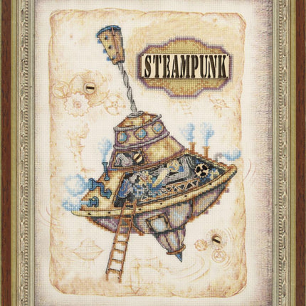 DIY Cross stitch kit with a printed canvas "Movement of air"