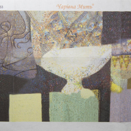 DIY Cross stitch kit with a printed canvas "Oranges matured in warm sun rays"