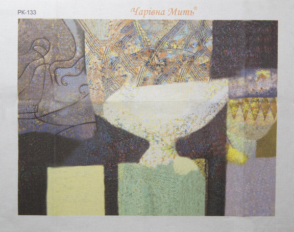 DIY Cross stitch kit with a printed canvas 