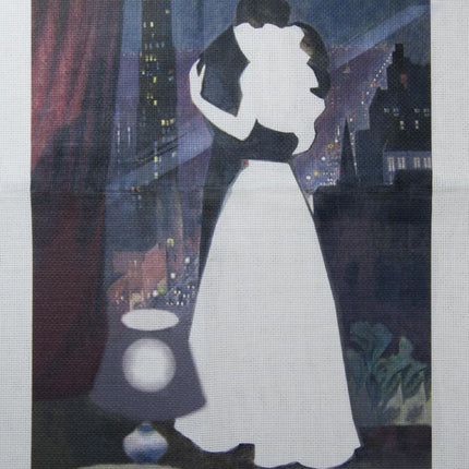 DIY Cross stitch kit with a printed canvas "Romantic evening"
