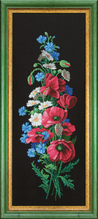 DIY Beadwork kit "Poppies and camomiles"