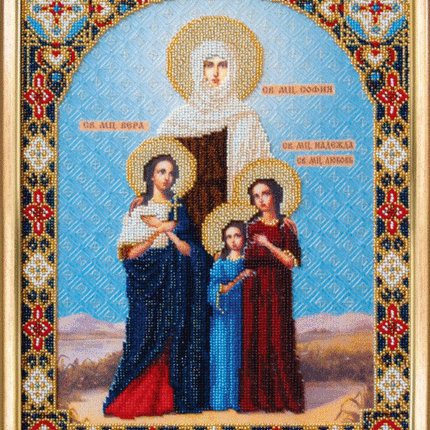 DIY Beadwork kit "The Icon of  Sts. Sophia and her Three Daughters, Faith, Hope, and Charity"
