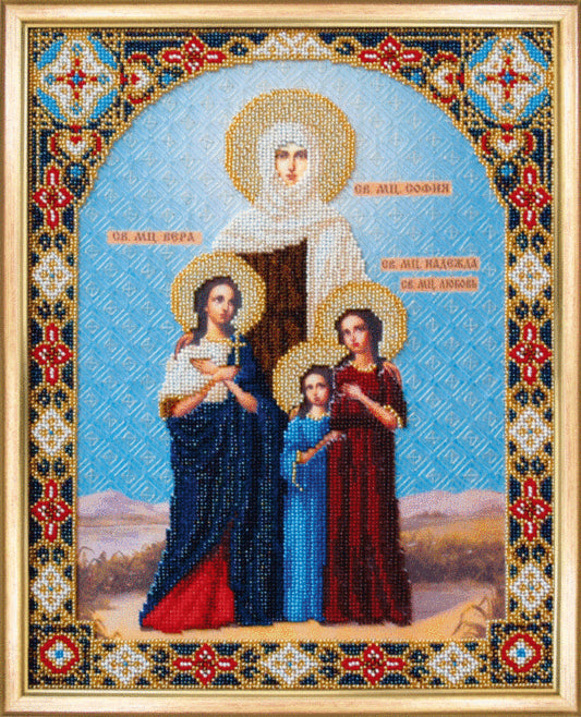 DIY Beadwork kit "The Icon of  Sts. Sophia and her Three Daughters, Faith, Hope, and Charity"