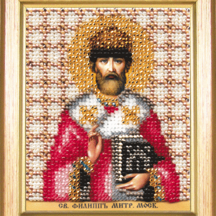 DIY Beadwork kit "The Icon of St. Philip, metropolitan of Moscow"