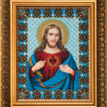 DIY Beadwork kit "The Icon of The Sacred Heart of Jesus"