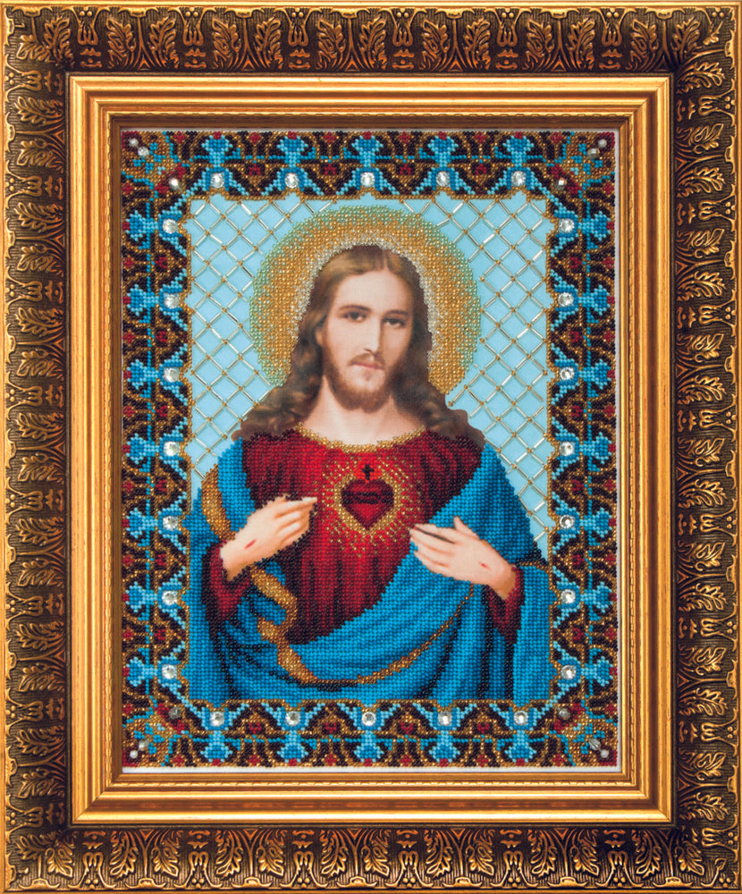 DIY Beadwork kit "The Icon of The Sacred Heart of Jesus"
