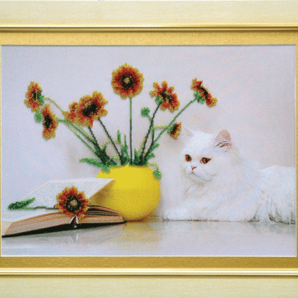 DIY Beadwork kit "Yellow vase"