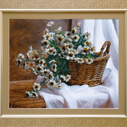 DIY Beadwork kit "Camomiles in hamper"