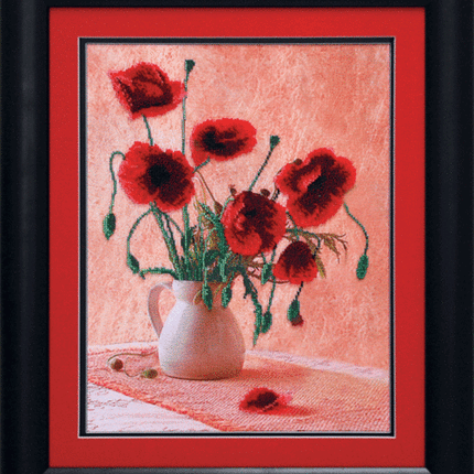 DIY Beadwork kit "Poppy still life"