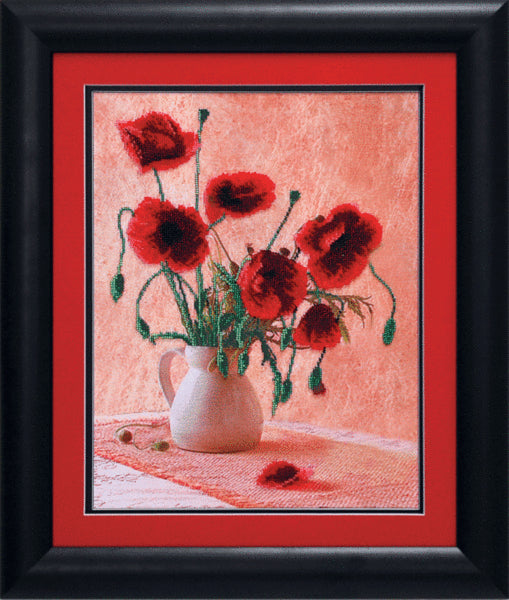 DIY Beadwork kit "Poppy still life"