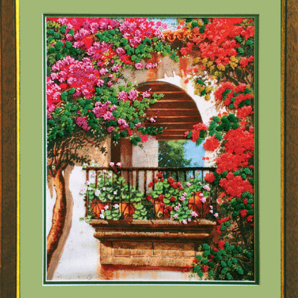 DIY Beadwork kit "Flowers at the balcony"