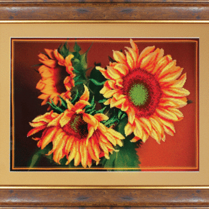 DIY Beadwork kit "Rainbow sunflowers"