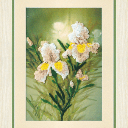 DIY Beadwork kit "Milky irises"