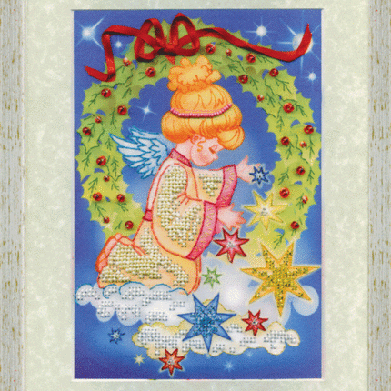 DIY Beadwork kit "Angel with fir-tree"