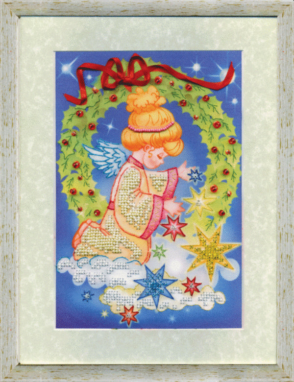 DIY Beadwork kit "Angel with fir-tree"