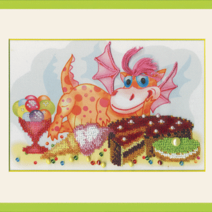 DIY Beadwork kit "Dragon with sweet tooth"