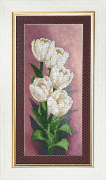 DIY Beadwork kit "Snowy tulips"