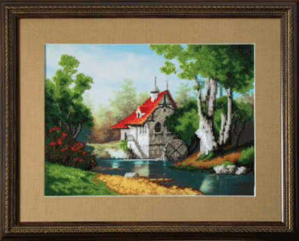 DIY Beadwork kit "Mill at the forest lake"