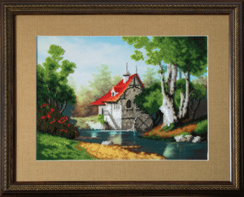 DIY Beadwork kit "Mill at the forest lake"