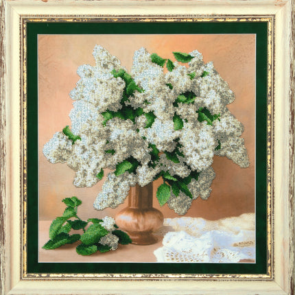 DIY Beadwork kit "White lilac"
