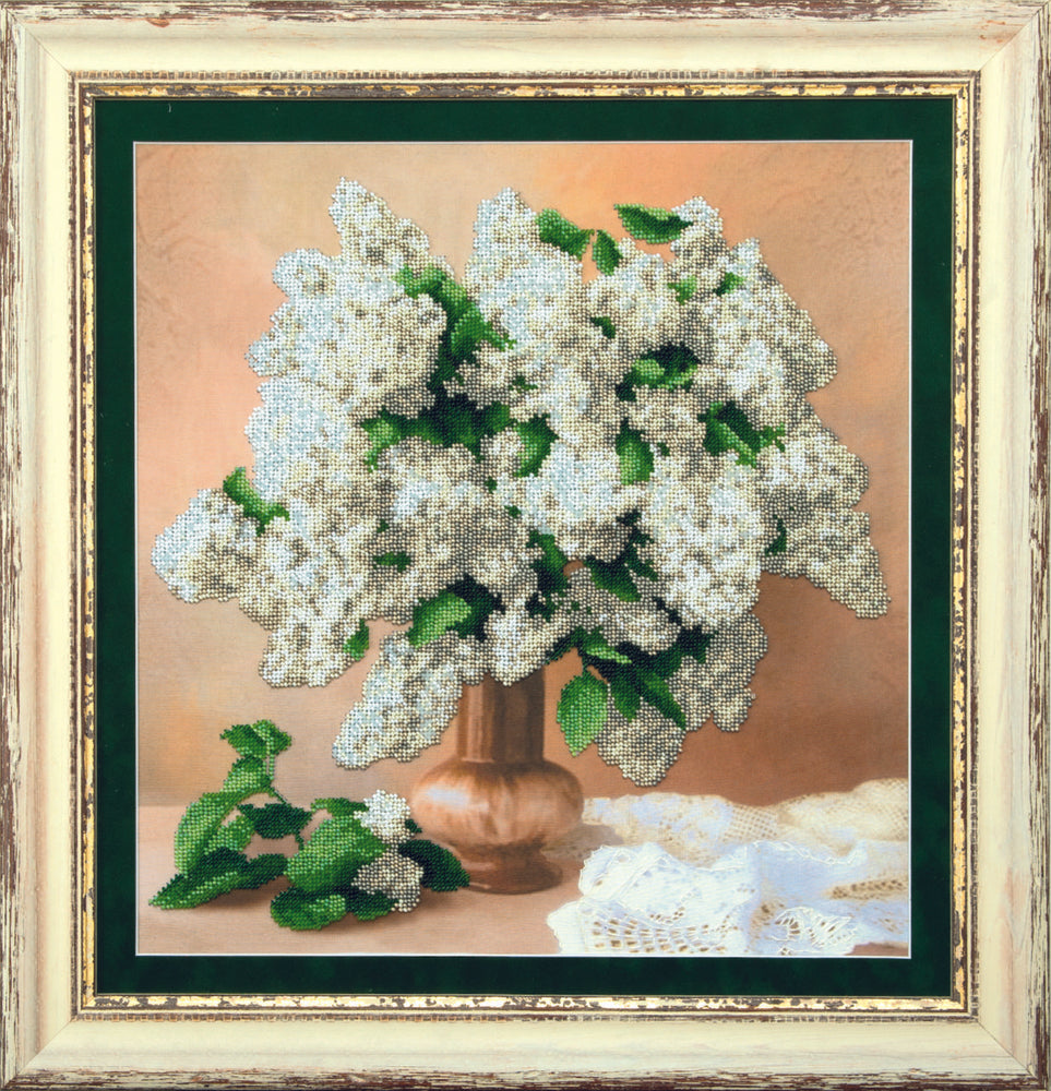 DIY Beadwork kit "White lilac"