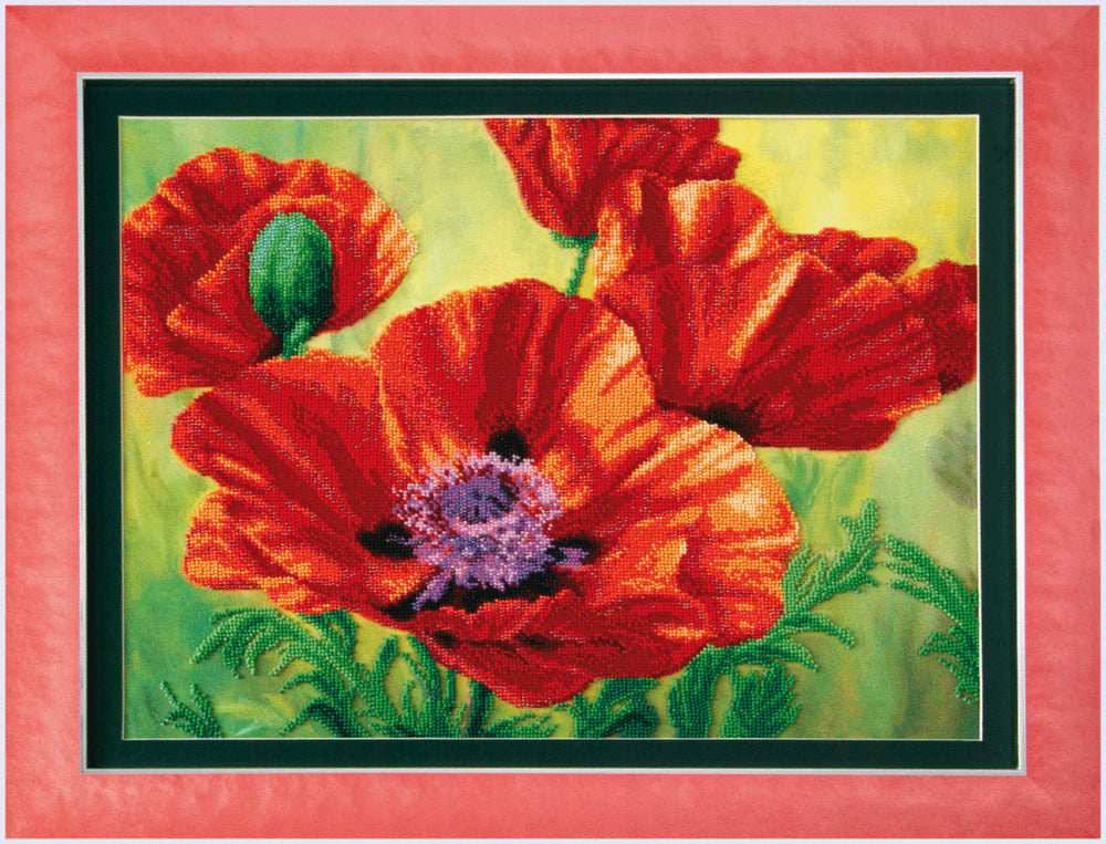 DIY Beadwork kit "Summer poppies"