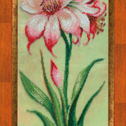DIY Beadwork kit "Pink hippeastrum"