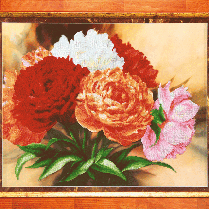 DIY Beadwork kit "Peonies"