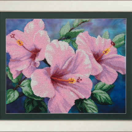 DIY Beadwork kit "Pink hibiscus"