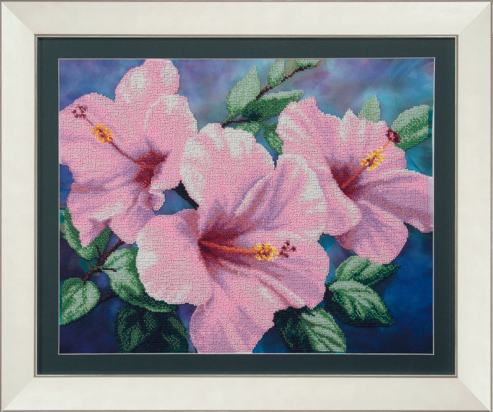 DIY Beadwork kit "Pink hibiscus"