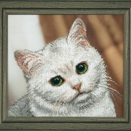 DIY Beadwork kit "White cat"