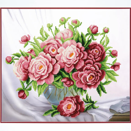 DIY Beadwork kit "Pink peonies"